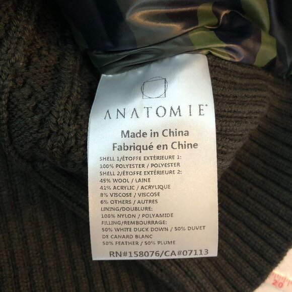 Anatomie Womens Printed Fallon Vest Puffer Knit Back Camo Print Wool Blend L - Picture 7 of 8